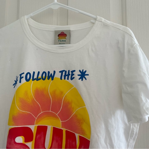 Anthropologie Farm Rio Follow the Sun t-shirt like new tee summer tee size small - Picture 8 of 9